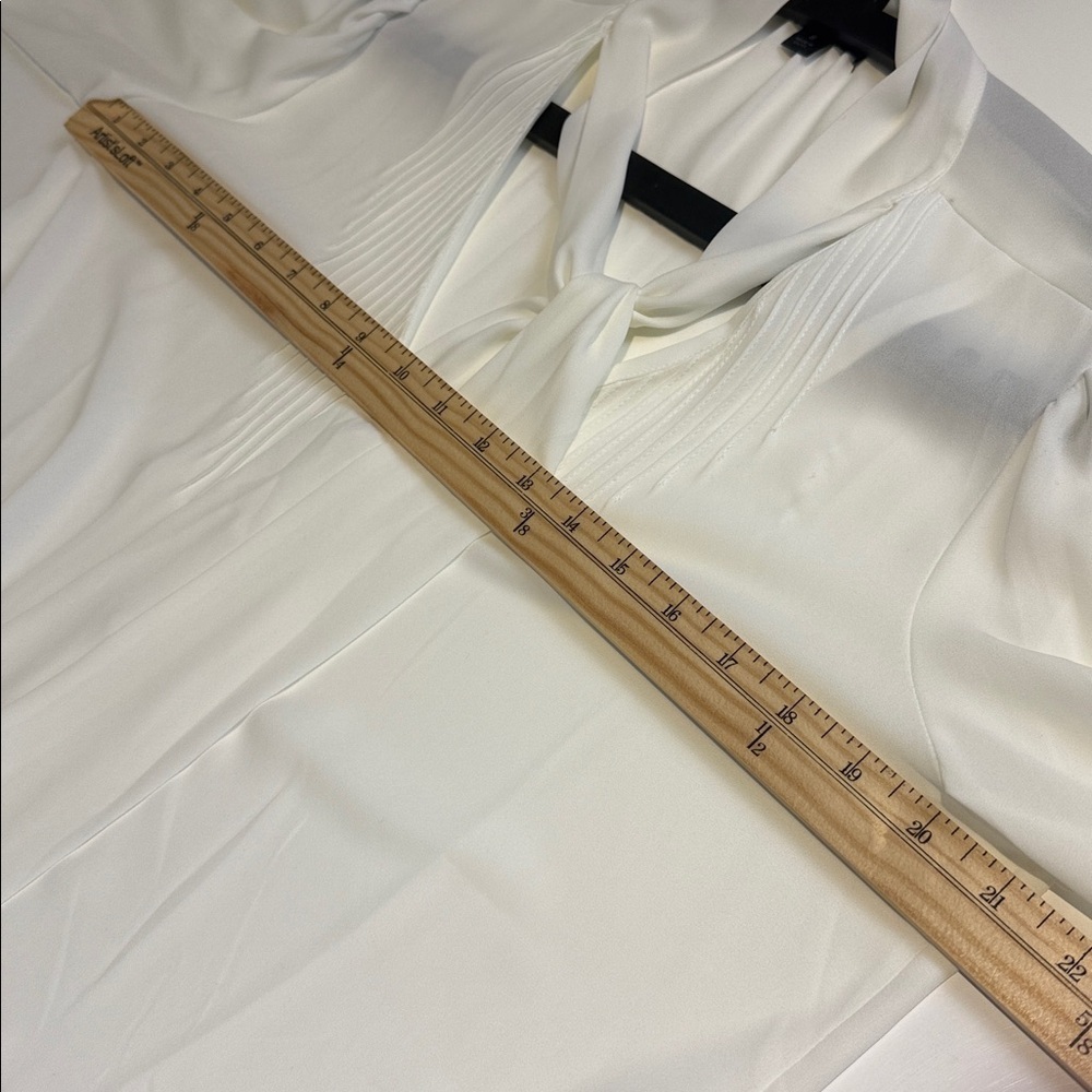 J. Crew White Tie-Neck Blouse Size 8 - Picture 4 of 8
